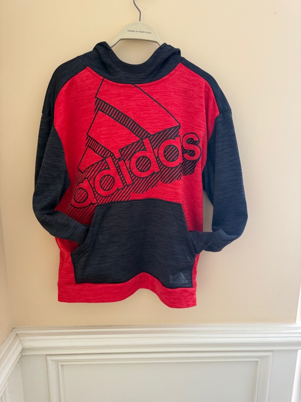 adidas youth Mélange Event21 Hooded Pullover - Victor Red‎ Heather